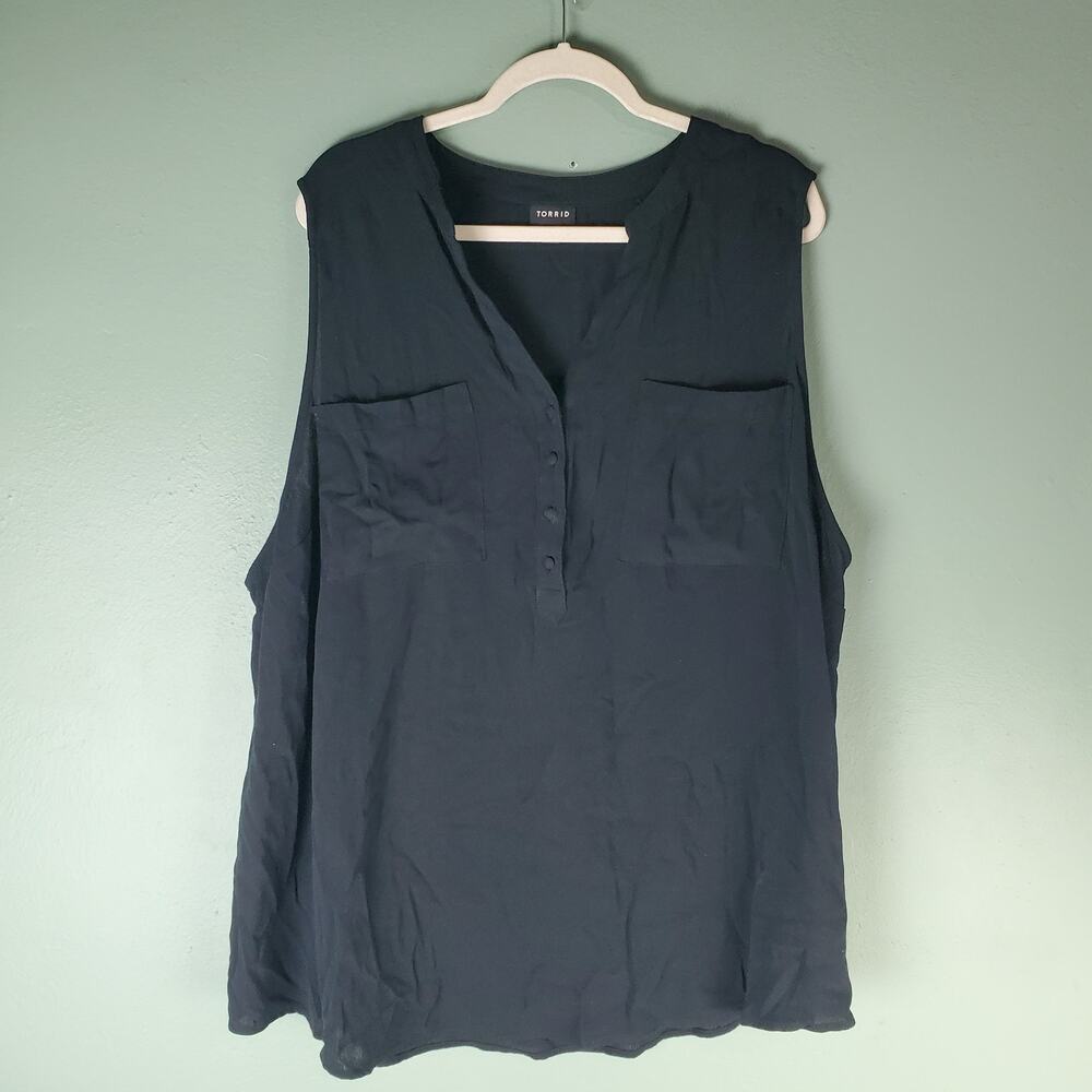 Torrid Womens Black Harper Washable Gauze Sleeveless Pullover Blouse Size 5
